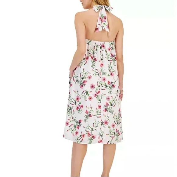 INC Women’s Printed Halter Neck Floral Midi Dress size Medium NWT - Picture 2 of 10